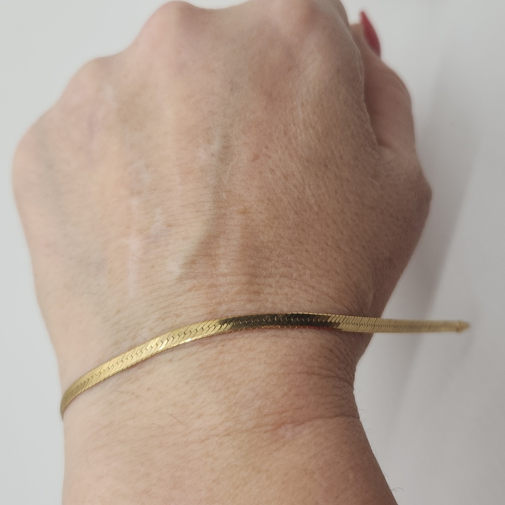 Vintage 14k Herringbone bracelet - Picture 5 of 8